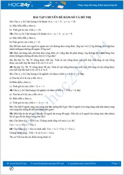 Bài tập chuyên đề Hàm số và đồ thị Toán 7