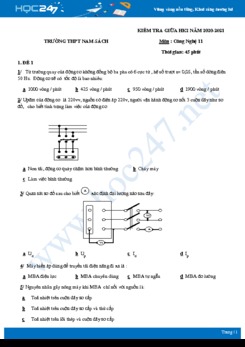 Bộ 5 đề thi giữa HK2 môn Công nghệ 11 năm 2021 - Trường THPT Nam Sách có đáp án