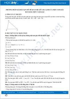Phương pháp giải bài tập chủ đề Quan hệ giữa ba cạnh của một tam giác bất đẳng thức tam giác Toán 7