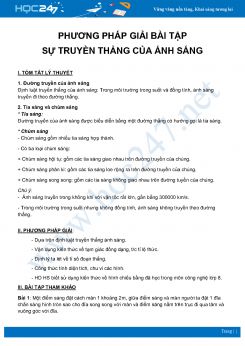 Phương pháp giải bài tập về Sự truyền thẳng của ánh sáng môn Vật Lý 7