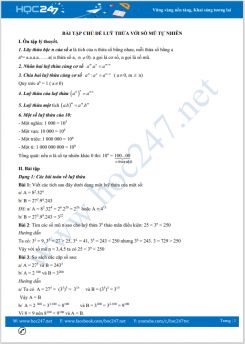 Bài tập chủ đề Luỹ thừa với số mũ tự nhiên Toán 6