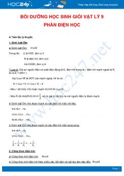 Chuyên đề bồi dưỡng học sinh giỏi môn Vật Lý 9 - Phần Điện học