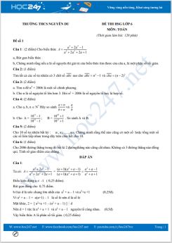 Bộ 5 đề thi chọn HSG môn Toán lớp 6 trường THCS Nguyễn Du