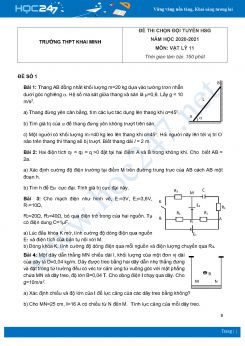 Bộ 5 đề thi chọn HSG Vật Lý 11 năm 2021 Trường THPT Khai Minh có đáp án