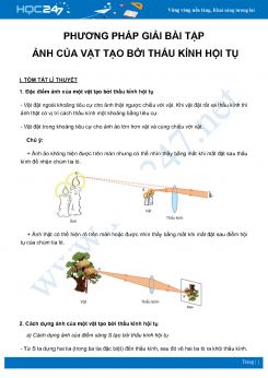 Phương pháp giải bài tập về Ảnh của vật tạo bởi Thấu kính hội tụ môn Vật Lý 9