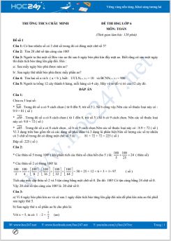 Bộ 5 đề thi chọn HSG môn Toán lớp 6 Trường THCS Châu Minh