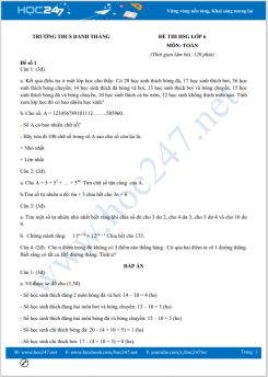 Bộ 5 đề thi chọn HSG môn Toán lớp 6 Trường THCS Danh Thắng