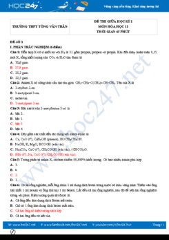 Bộ 5 đề thi giữa HK2 môn Hóa học 11 năm 2021 có đáp án Trường THPT Tống Văn Trân
