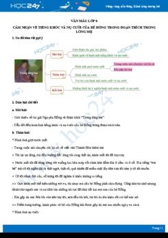 Cảm nhận về tiếng khóc và nụ cười của bé Hồng trong đoạn trích Trong lòng mẹ