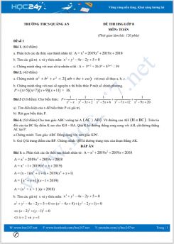 Bộ 5 đề thi chọn HSG môn Toán lớp 8 Trường THCS Quảng An