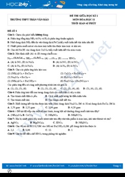 Bộ 5 đề thi giữa HK2 môn Hóa học 11 năm 2021 có đáp án Trường THPT Trần Văn Bảo