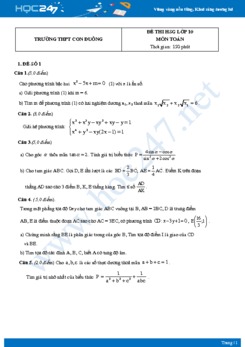 Bộ 5 đề thi chọn HSG môn Toán lớp 10 - Trường THPT Con Đuông