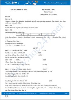 Bộ 5 đề thi chọn HSG môn Toán lớp 6 Trường THCS Tứ Hiệp