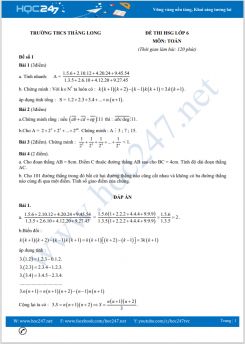 Bộ 5 đề thi chọn HSG môn Toán lớp 6 Trường THCS Thăng Long