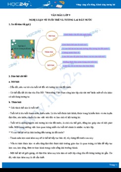 Nghị luận về vấn đề tuổi trẻ và tương lai đất nước