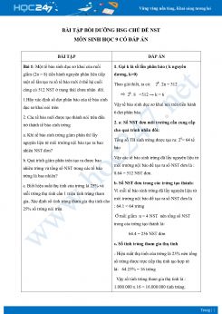Bài tập bồi dưỡng HSG chủ đề Nhiễm sắc thể môn Sinh học 9 năm 2021