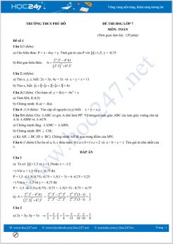 Bộ 5 đề thi chọn HSG môn Toán lớp 7 Trường THCS Phú Đô