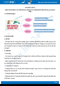 Phân tích nhân vật Trương Ba trong tác phẩm Hồn Trương Ba da hàng thịt