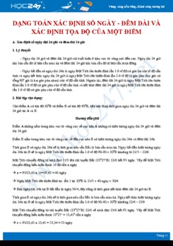 Phương pháp giải dạng toán Xác định số ngày-đêm dài và tọa độ của một điểm Địa lí 10