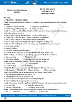 Bộ 5 đề thi giữa HK2 môn Lịch Sử 10 năm 2021 có đáp án Trường THPT Phạm Thái Bường