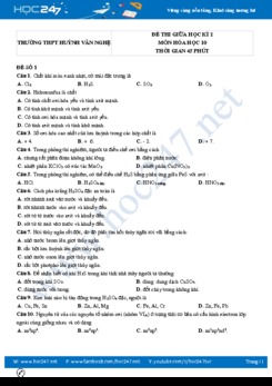 Bộ 5 đề thi giữa HK2 môn Hóa học 10 năm 2021 có đáp án Trường THPT Huỳnh Văn Nghệ