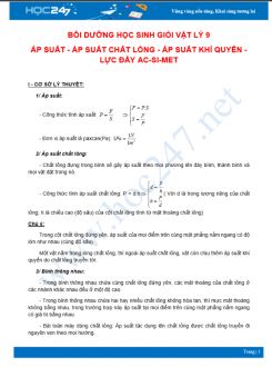 Chuyên đề Bồi dưỡng HSG môn Vật Lý 9 - Chủ đề Áp suất và Lực đẩy Ác-si-met