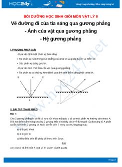 Chuyên đề Bồi dưỡng HSG môn Vật Lý 8 - Chủ đề Sự tạo ảnh của vật qua gương phẳng năm 2021