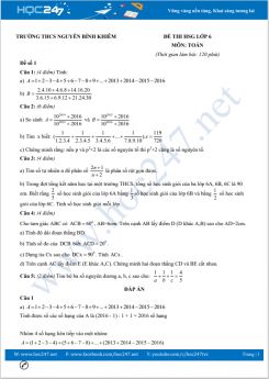Bộ 5 đề thi chọn HSG môn Toán lớp 6 trường THCS Nguyễn Bỉnh Khiêm