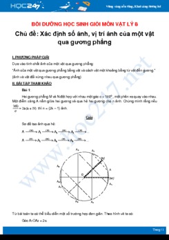 Chuyên đề Bồi dưỡng HSG Vật Lý 8 - Chủ đề Xác định số ảnh, vị trí của vật qua gương phẳng