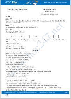 Bộ 5 đề thi chọn HSG môn Toán lớp 6 trường THCS Phú Lương