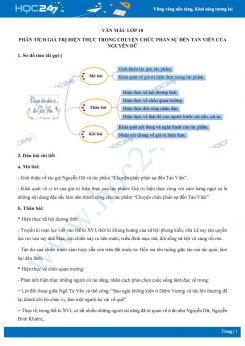 Phân tích giá trị hiện thực trong Chuyện chức phán sự đền Tản Viên