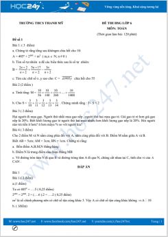 Bộ 5 đề thi chọn HSG môn Toán lớp 6 trường THCS Thanh Mỹ