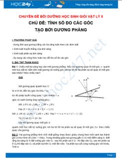 Chuyên đề Bồi dưỡng HSG Vật Lý 8 - Chủ đề Tính số đo các góc tạo bởi gương phẳng