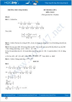 Bộ 5 đề thi chọn HSG môn Toán lớp 6 trường THCS Thạch Hoà