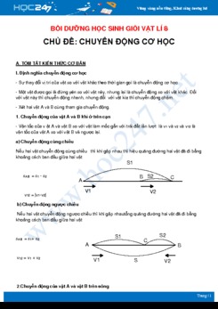 Chuyên đề Bồi dưỡng học sinh giỏi môn Vật Lý 8 - Chủ đề Chuyển động cơ học