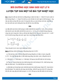 Chuyên đề Bồi dưỡng Học sinh giỏi môn Vật Lý 8 năm 2021- Phần Nhiệt học