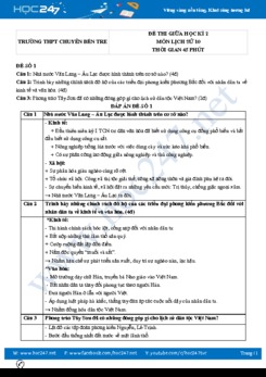 Bộ 5 đề thi giữa HK2 môn Lịch Sử 10 năm 2021 có đáp án Trường THPT Chuyên Bến Tre