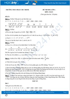 Bộ 5 đề thi chọn HSG môn Toán lớp 6 trường THCS Phan Chu Trinh