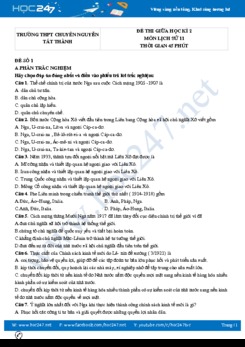 Bộ 5 đề thi giữa HK2 môn Lịch Sử 11 năm 2021 có đáp án Trường THPT Chuyên Nguyễn Tất Thành