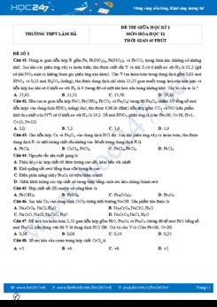 Bộ 5 đề thi giữa HK2 môn Hóa học 12 năm 2021 có đáp án Trường THPT Lâm Hà