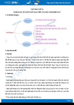Nghị luận về ngôn ngữ giao tiếp của học sinh hiện nay