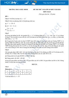 Bộ 4 đề thi thử vào lớp 10 THPT môn Toán Trường THCS Châu Minh