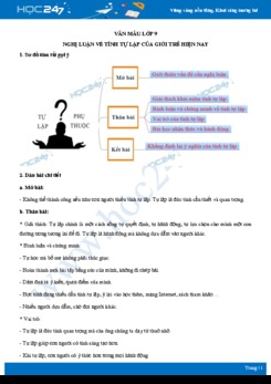 Nghị luận về tính tự lập của giới trẻ hiện nay