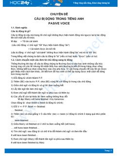 Chuyên đề Câu bị động trong Tiếng Anh