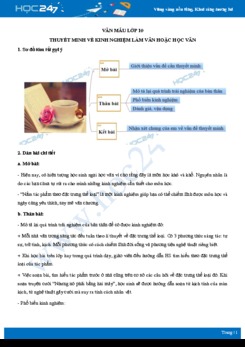 Thuyết minh về kinh nghiệm làm văn hoặc học văn