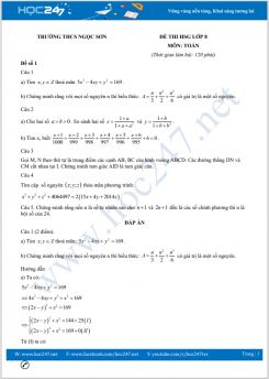 Bộ 5 đề thi chọn HSG môn Toán lớp 8 Trường THCS Ngọc Sơn