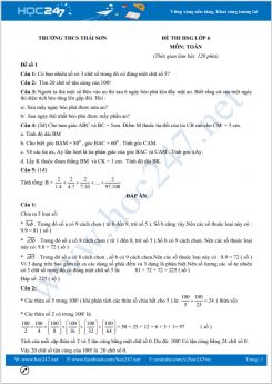Bộ 5 đề thi chọn HSG môn Toán lớp 6 Trường THCS Thái Sơn