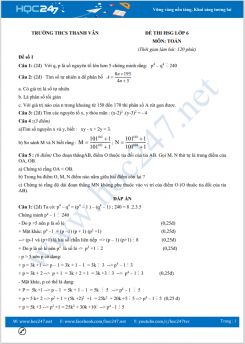 Bộ 5 đề thi chọn HSG môn Toán lớp 6 trường THCS Thanh Vân
