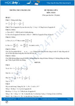 Bộ 5 đề thi chọn HSG môn Toán lớp 6 trường THCS Thanh Lâm