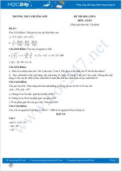 Bộ 5 đề thi chọn HSG môn Toán lớp 6 trường THCS Trường Sơn